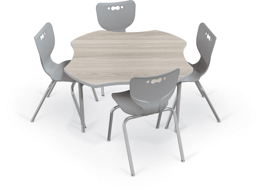 Hierarchy Clover School Activity Table (48"W x 48"D) HPL Top - Height Adjustable Legs by MooreCo - SchoolOutlet