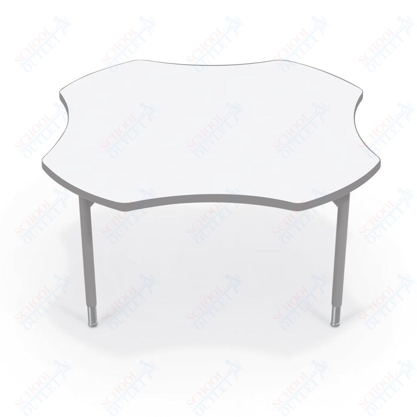 Hierarchy Clover School Activity Table (48"W x 48"D) HPL Top - Height Adjustable Legs by MooreCo - SchoolOutlet