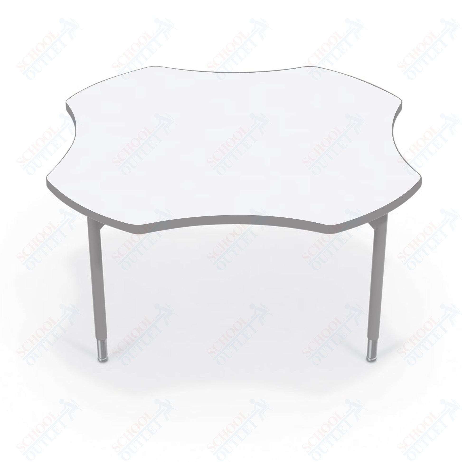 Hierarchy Clover School Activity Table (48"W x 48"D) HPL Top - Height Adjustable Legs by MooreCo - SchoolOutlet