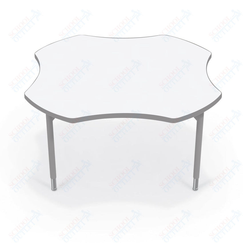 Hierarchy Clover School Activity Table (48"W x 48"D) HPL Top - Height Adjustable Legs by MooreCo - SchoolOutlet