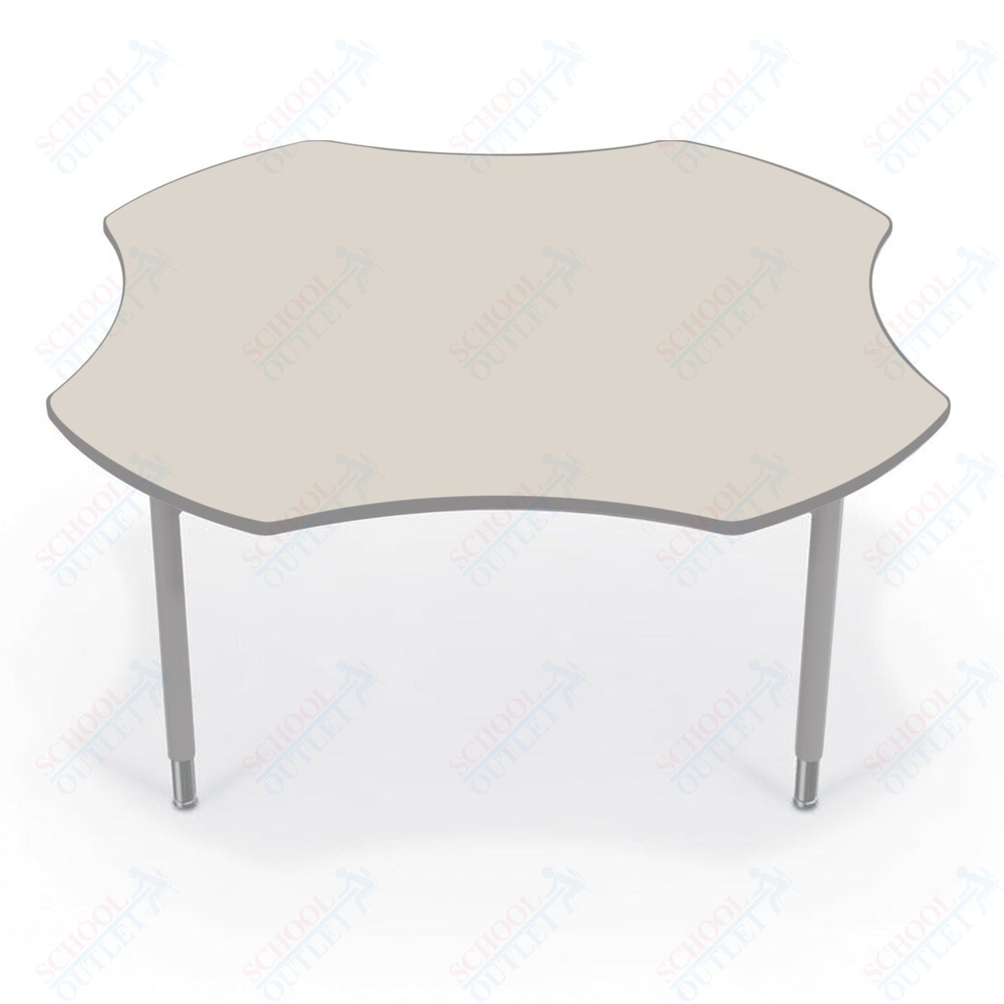 Hierarchy Clover School Activity Table (60"W x 60"D) HPL Top - Height Adjustable Legs by MooreCo - SchoolOutlet