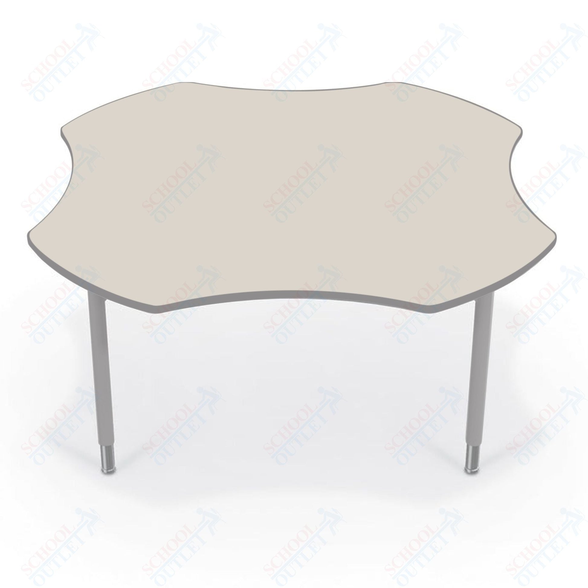 Hierarchy Clover School Activity Table (60"W x 60"D) HPL Top - Height Adjustable Legs by MooreCo - SchoolOutlet