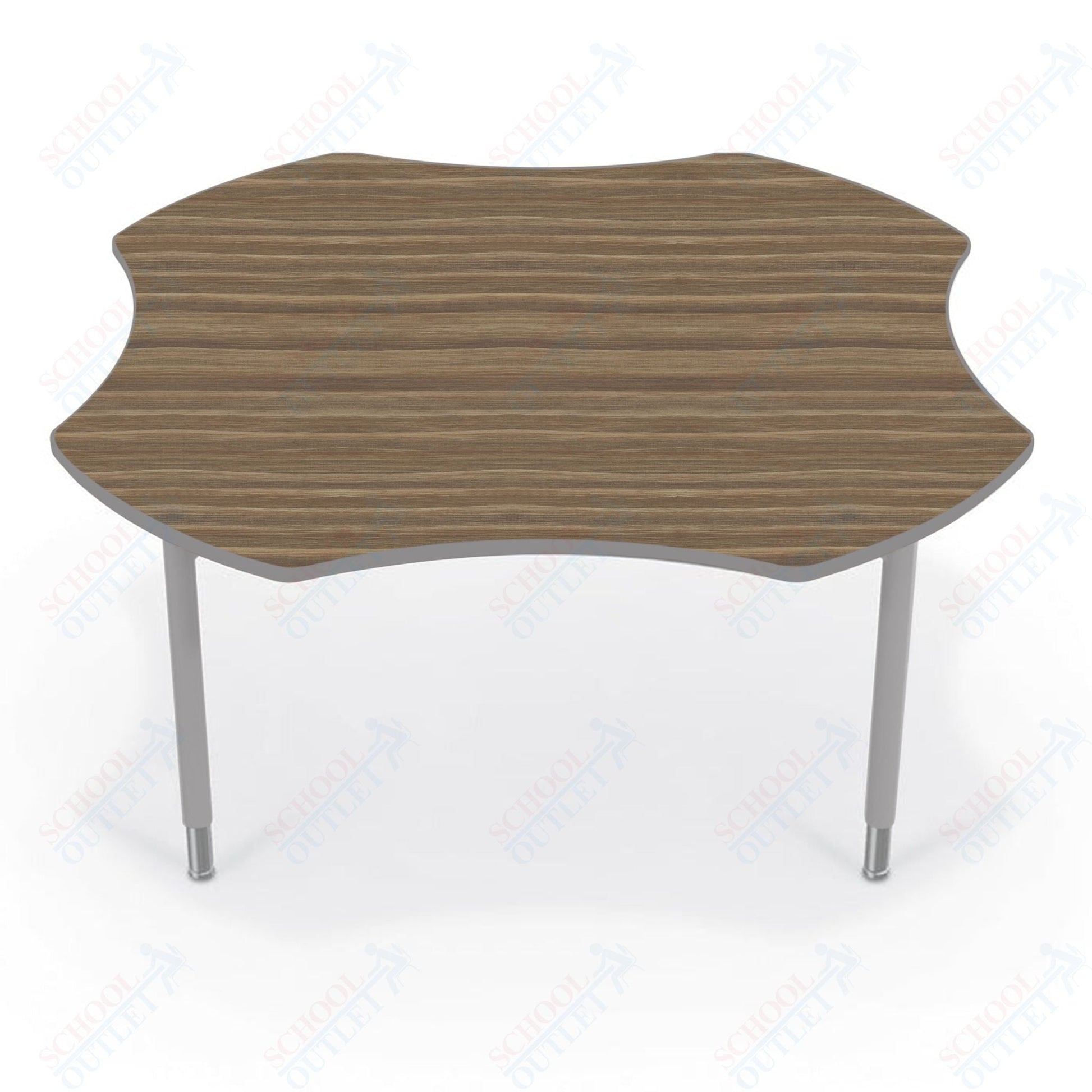 Hierarchy Clover School Activity Table (60"W x 60"D) HPL Top - Height Adjustable Legs by MooreCo - SchoolOutlet