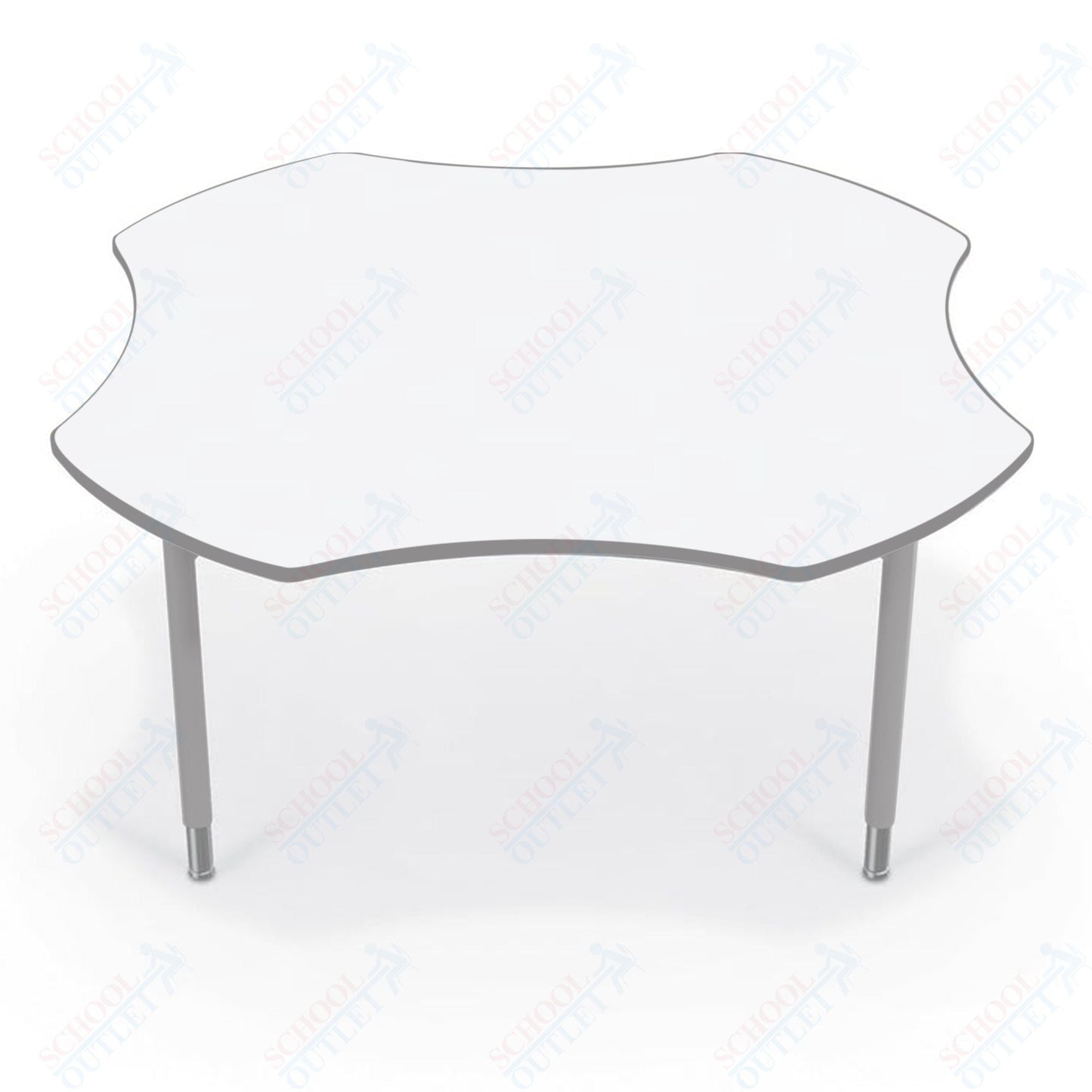 Hierarchy Clover School Activity Table (60"W x 60"D) HPL Top - Height Adjustable Legs by MooreCo - SchoolOutlet