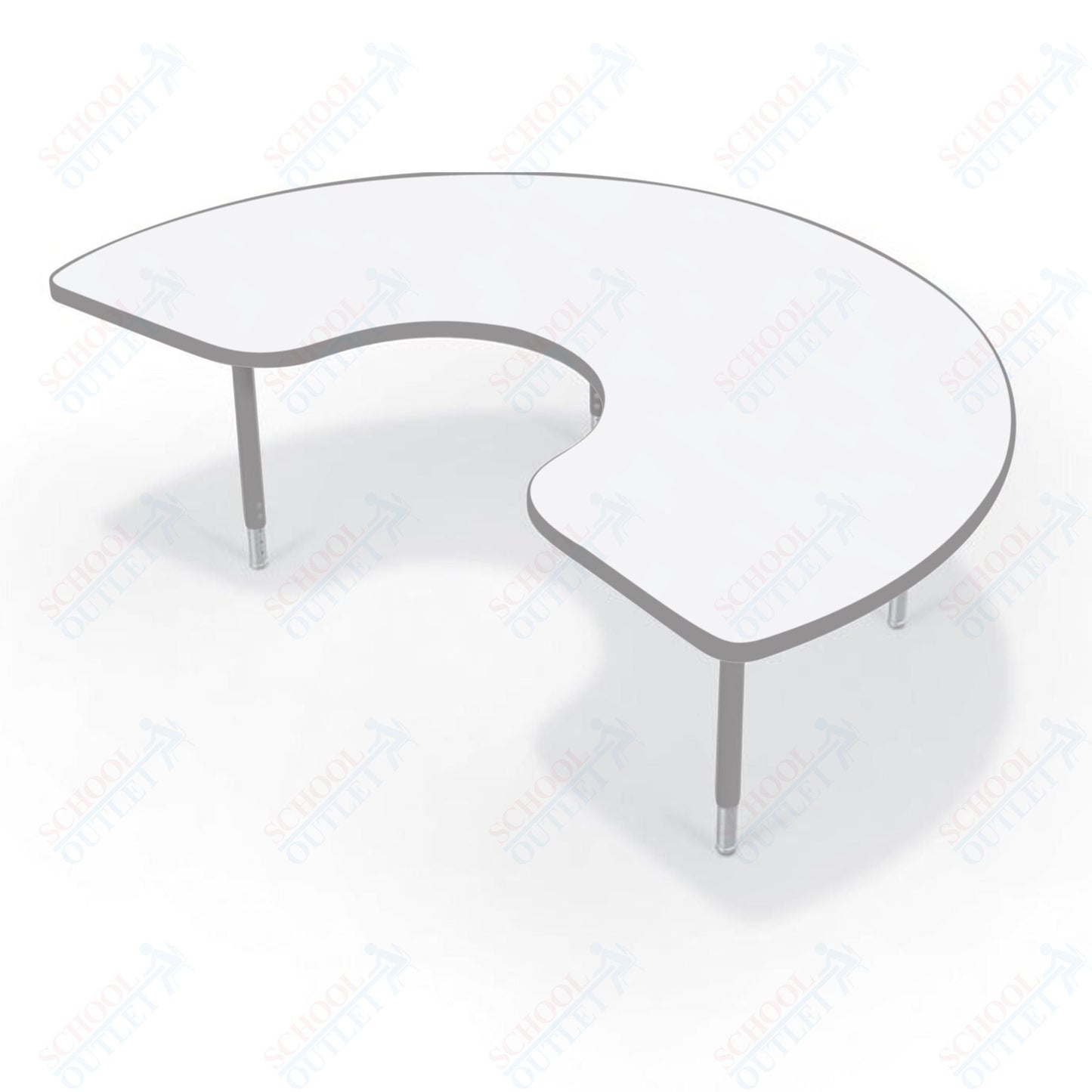 Hierarchy Kidney School Activity Table (72"W x 48"D) HPL Top - Height Adjustable Legs by MooreCo - SchoolOutlet
