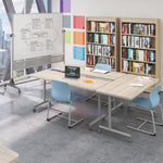 MooreCo 669RH - DD Platinum Mobile Reversible Porcelain Steel Magnetic Whiteboard Easel - Panel Size 48