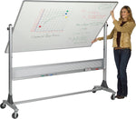 MooreCo 669RH - DD Platinum Mobile Reversible Porcelain Steel Magnetic Whiteboard Easel - Panel Size 48