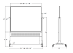 MooreCo 669RH - DD Platinum Mobile Reversible Porcelain Steel Magnetic Whiteboard Easel - Panel Size 48