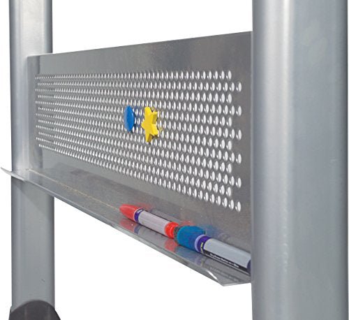 MooreCo 669RH - DD Platinum Mobile Reversible Porcelain Steel Magnetic Whiteboard Easel - Panel Size 48"H x 96"W (MOR - 669RH - DD) - SchoolOutlet