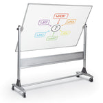 MooreCo 669RH - DD Platinum Mobile Reversible Porcelain Steel Magnetic Whiteboard Easel - Panel Size 48