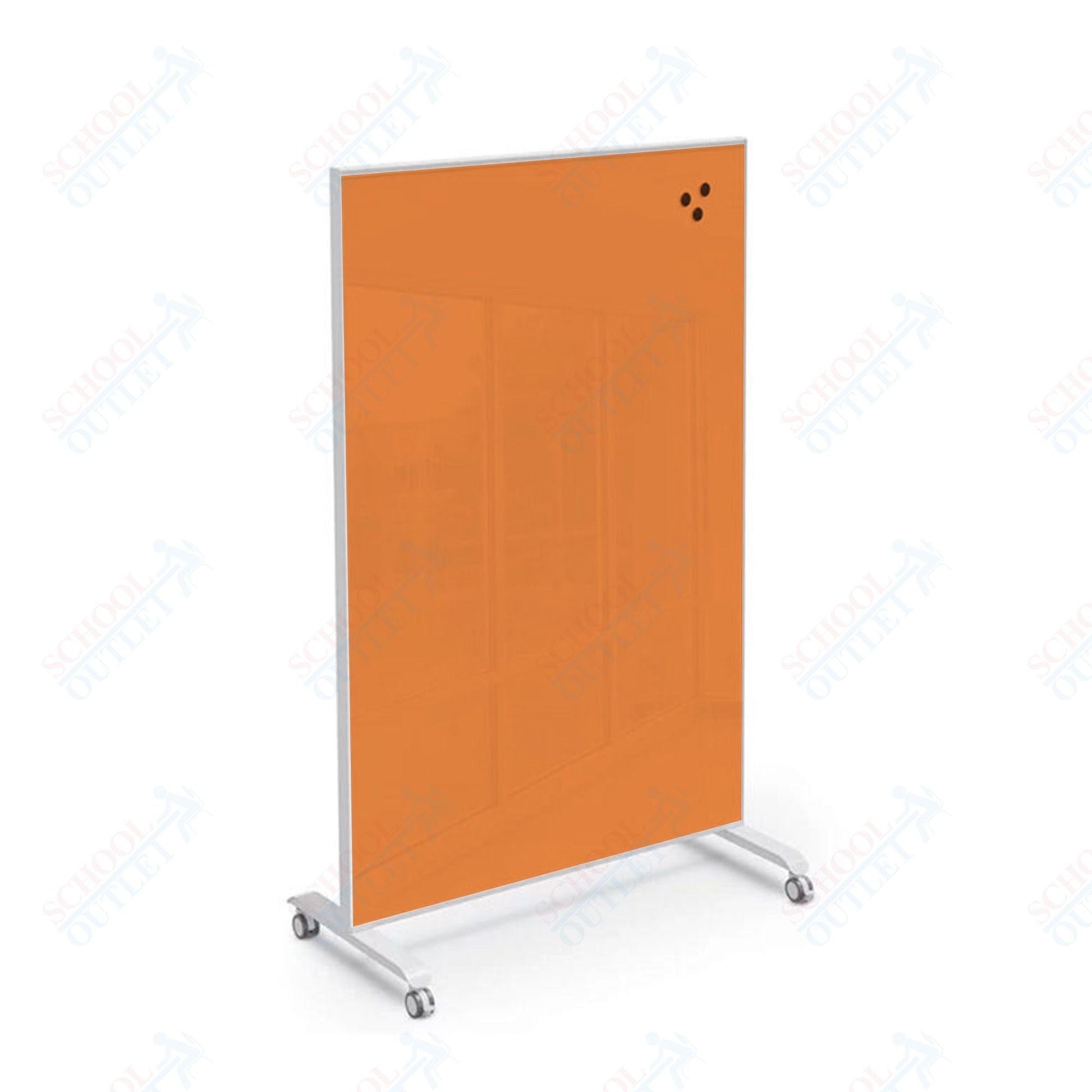 Mooreco Essentials Hierarchy Grow & Roll Mobile Magnetic Dry Erase Glass Board 6'H x 4'W - SchoolOutlet