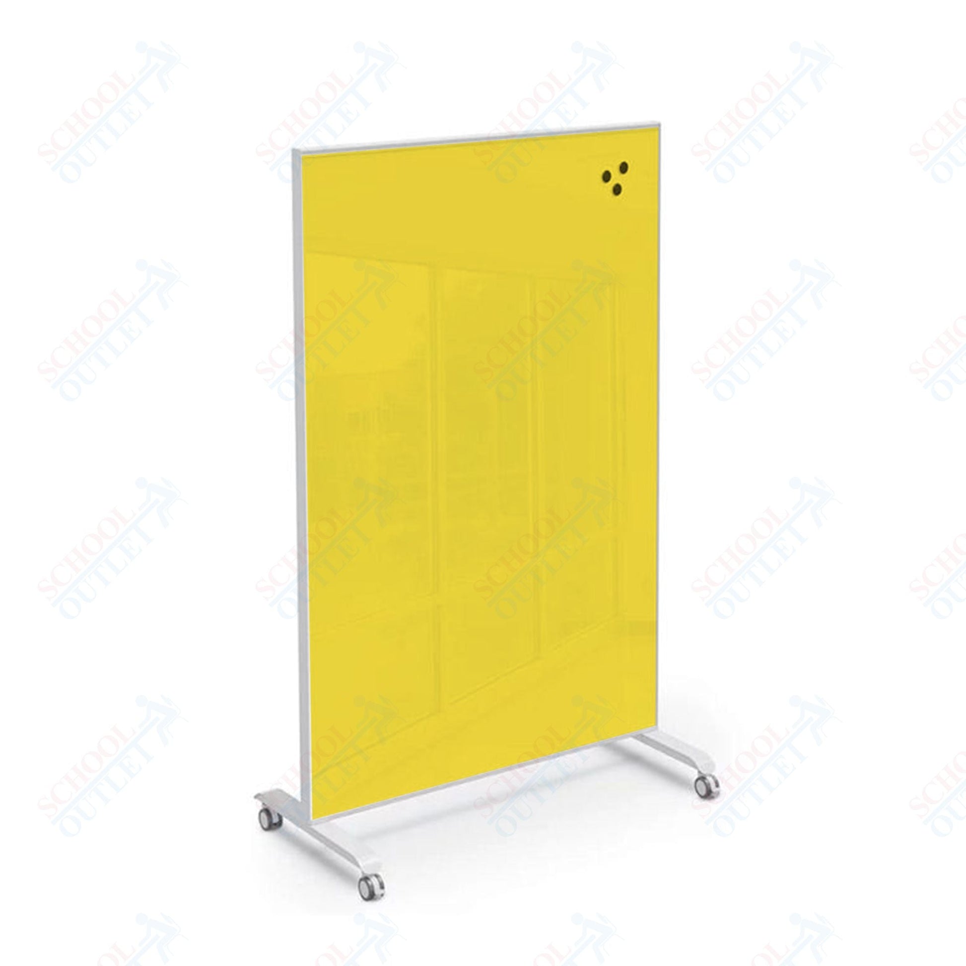 Mooreco Essentials Hierarchy Grow & Roll Mobile Magnetic Dry Erase Glass Board 6'H x 4'W - SchoolOutlet