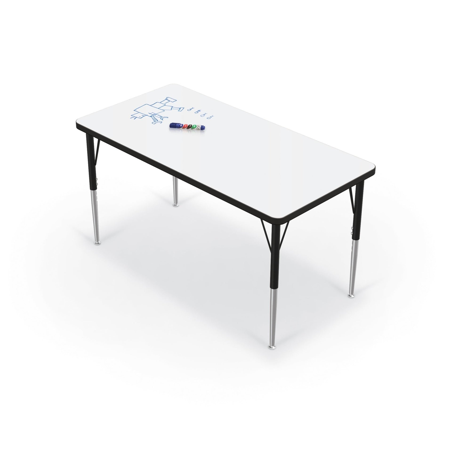 Mooreco Activity Table - 24"D x 48"W - Rectangle - Black Edgeband (Mooreco 90527-B) - SchoolOutlet