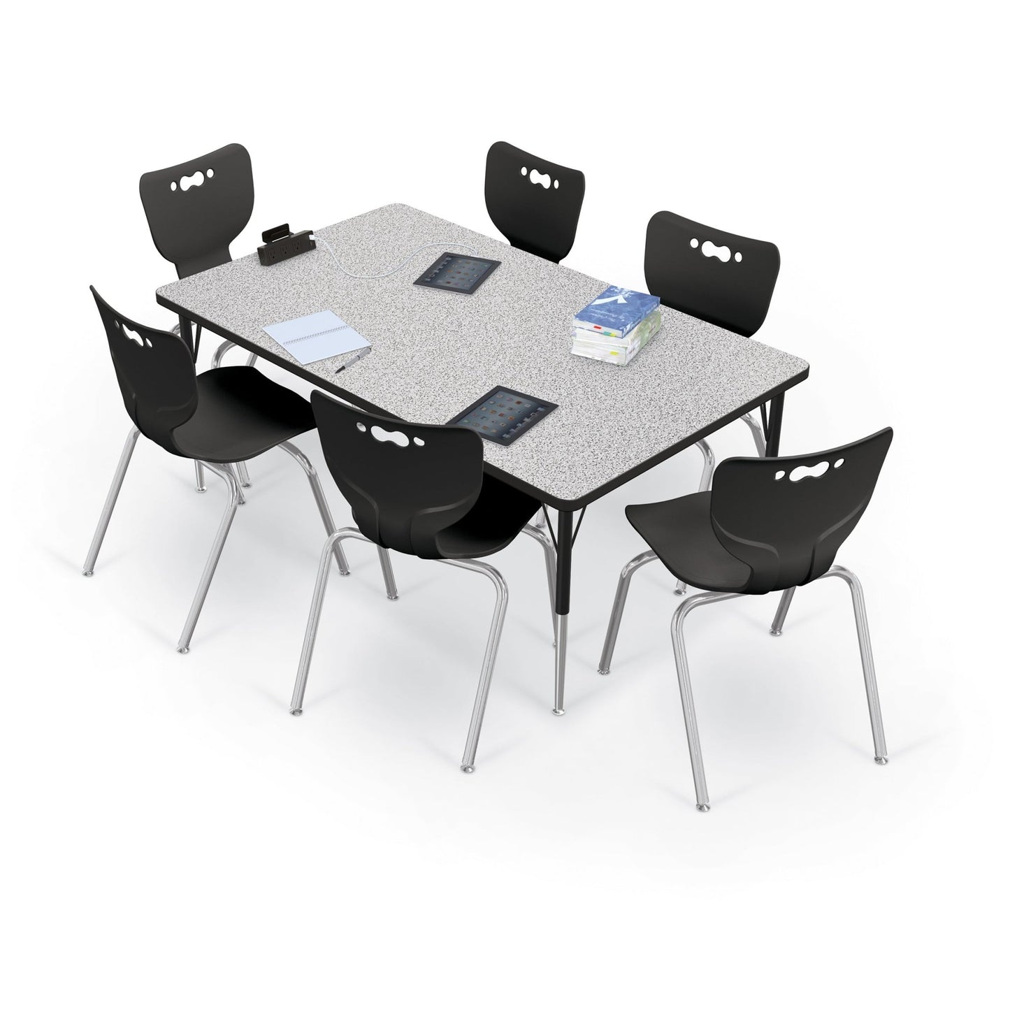 Mooreco Activity Table - 36"D x 60"W - Rectangle - Black Edgeband (Mooreco 90527-G) - SchoolOutlet