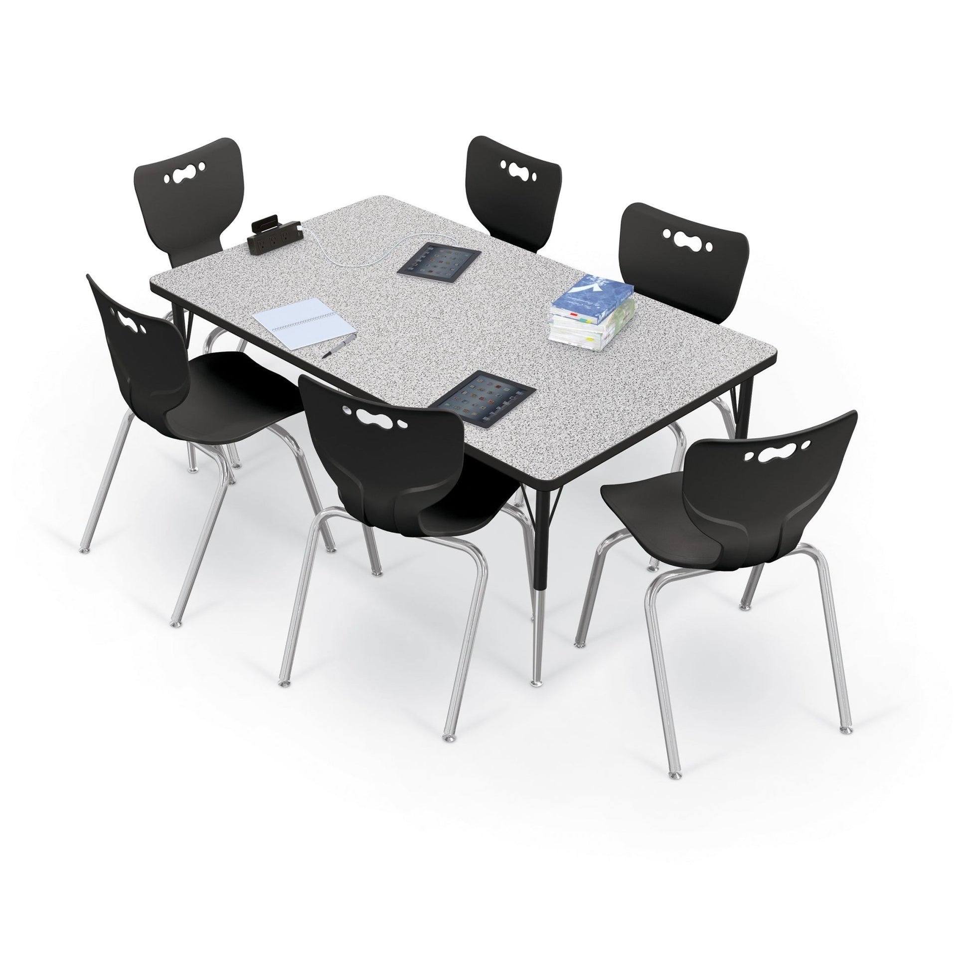 Mooreco Activity Table - 36"D x 60"W - Rectangle - Black Edgeband (Mooreco 90527-G) - SchoolOutlet