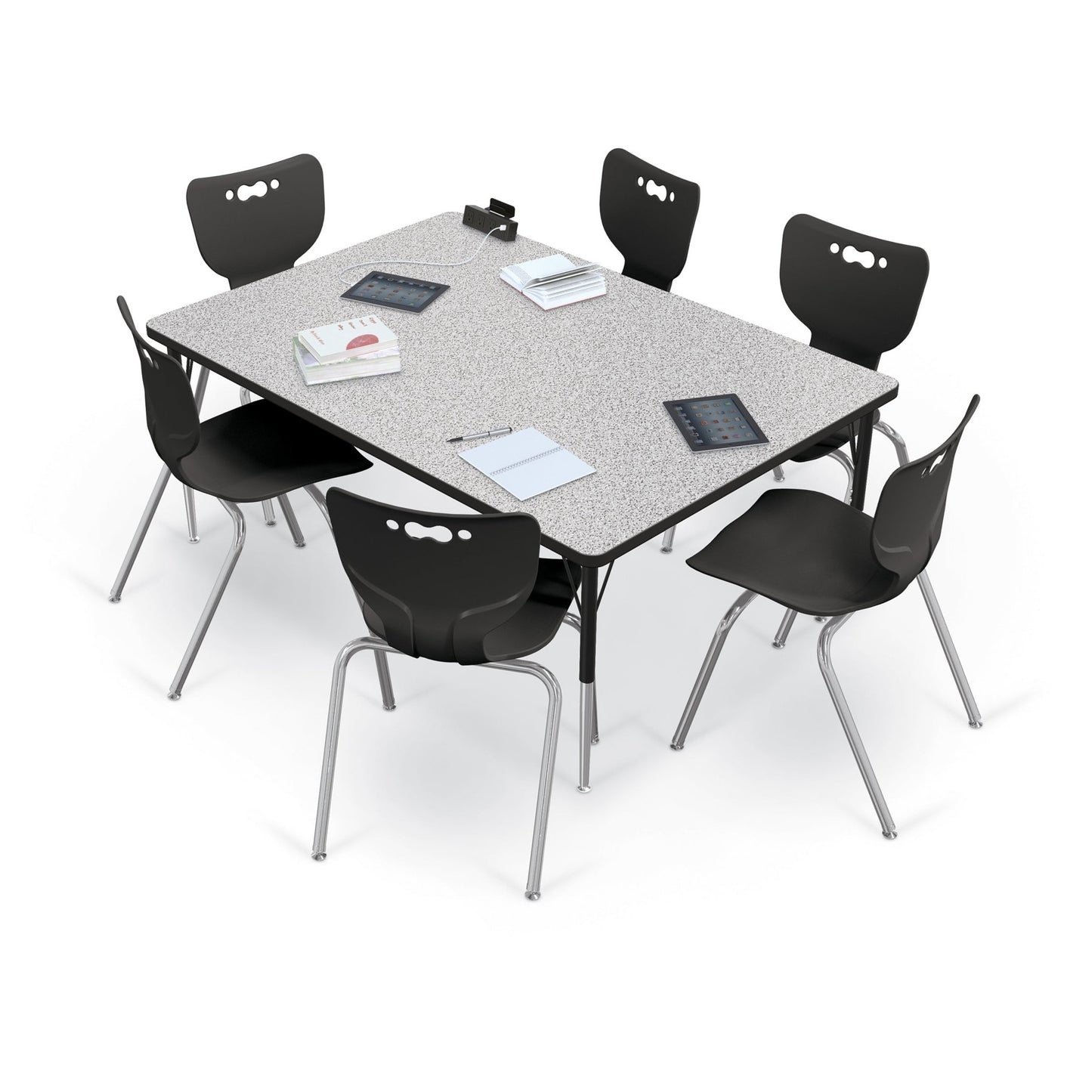 Mooreco Activity Table - 48"D x 60"W - Rectangle - Black Edgeband (Mooreco 90527-J) - SchoolOutlet