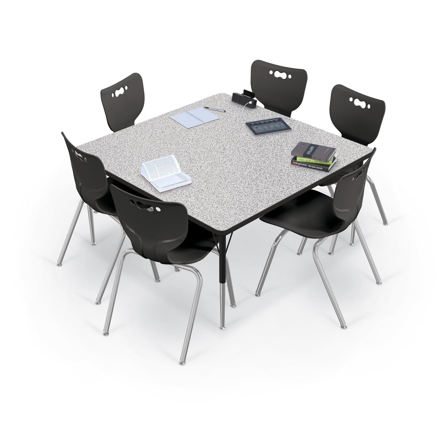Mooreco Activity Table - 48"D x 48"W - Square - Black Edgeband (Mooreco 90527-L) - SchoolOutlet