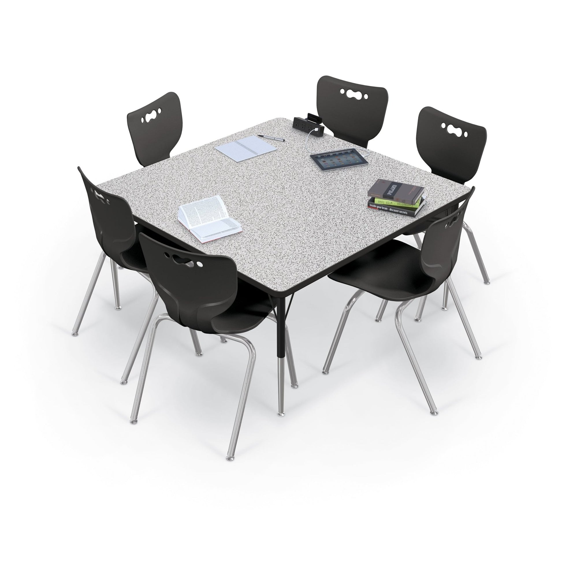 Mooreco Activity Table - 48"D x 48"W - Square - Black Edgeband (Mooreco 90527-L) - SchoolOutlet