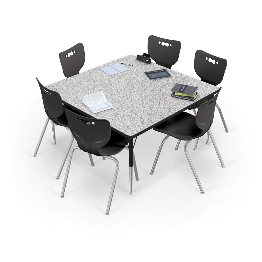 Mooreco Activity Table - 48"D x 48"W - Square - Black Edgeband (Mooreco 90527-L) - SchoolOutlet