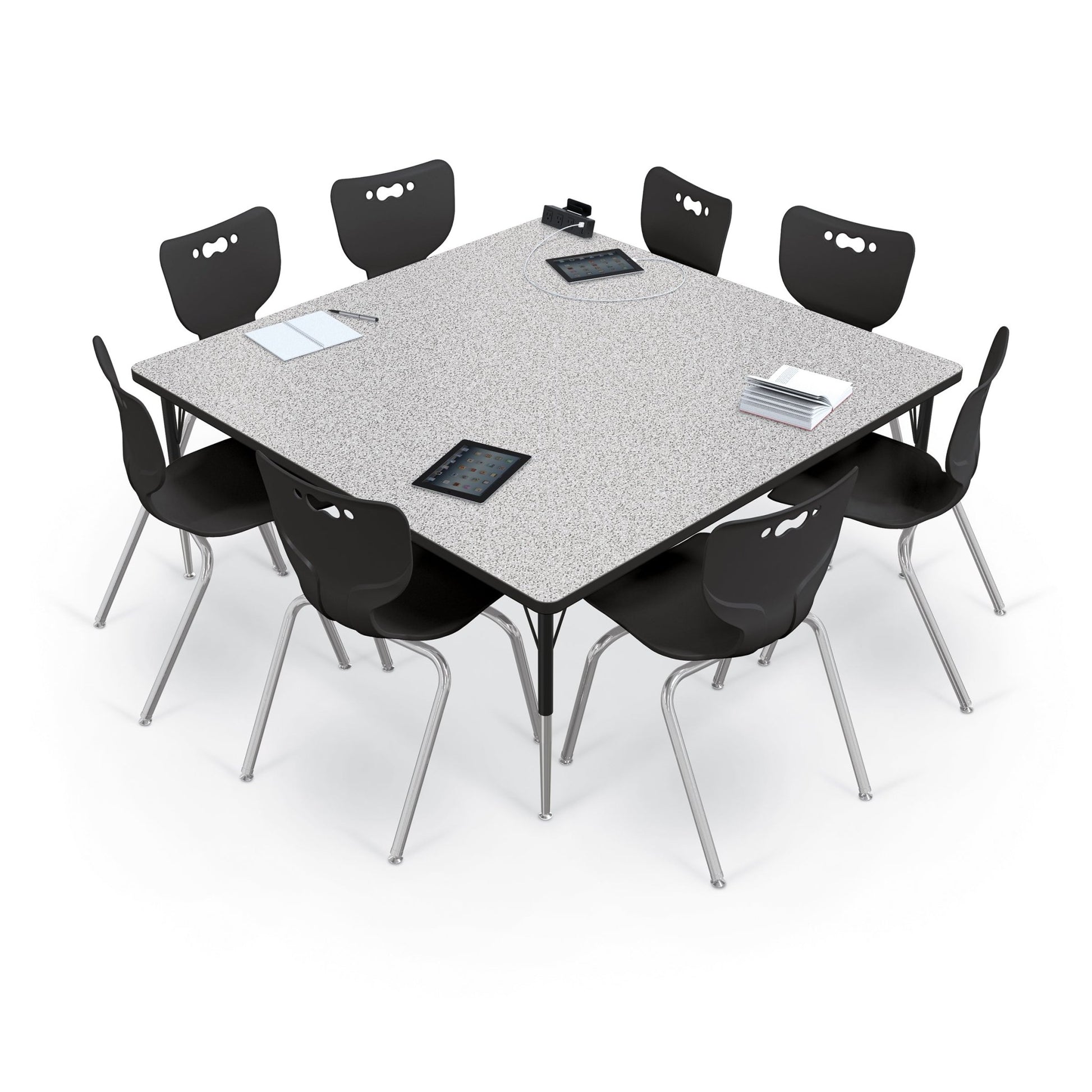 Mooreco Activity Table - 60"D x 60"W - Square - Black Edgeband (Mooreco 90527-M) - SchoolOutlet