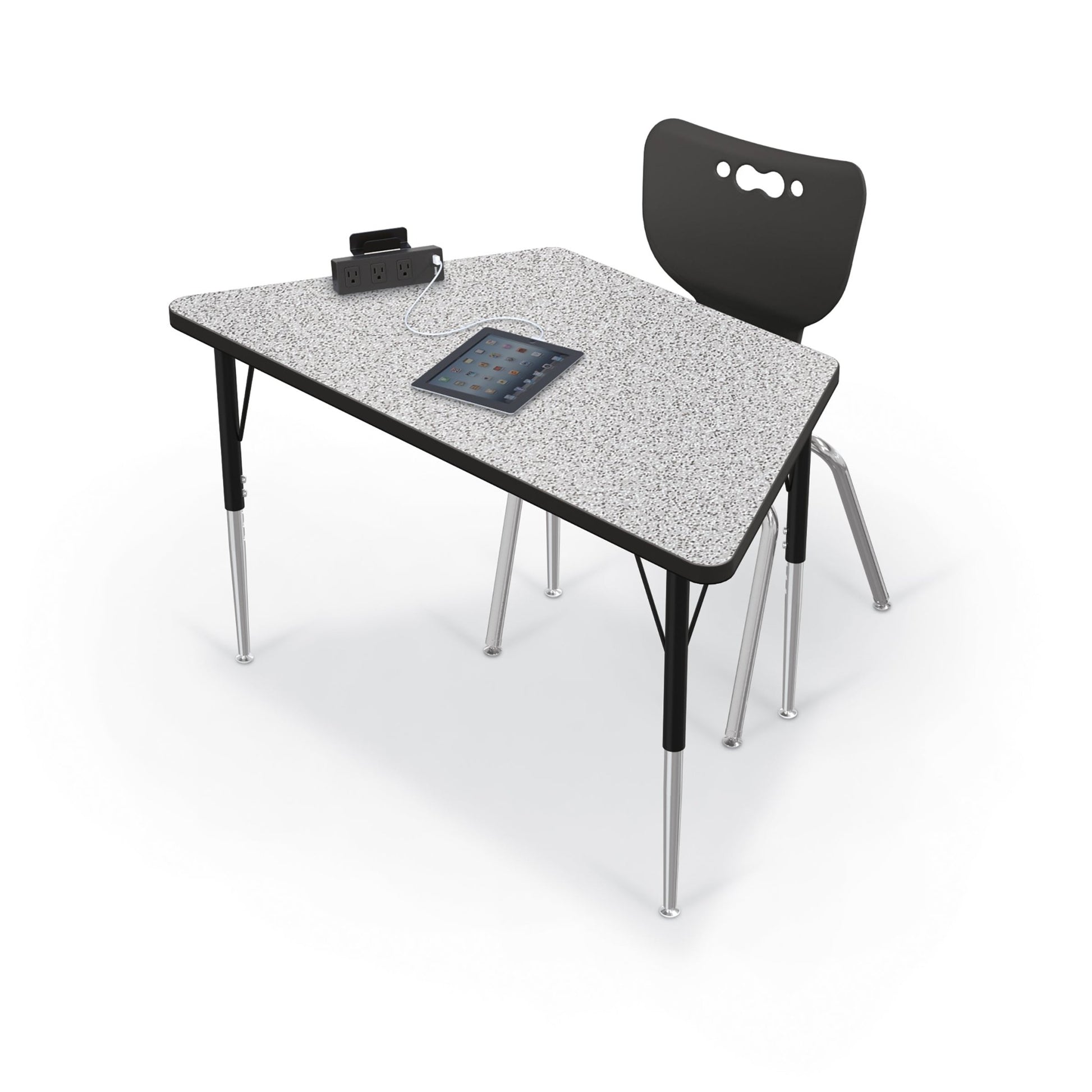 Mooreco Activity Table - 24"D x 48"W - Trapezoid - Black Edgeband (Mooreco 90527-R) - SchoolOutlet