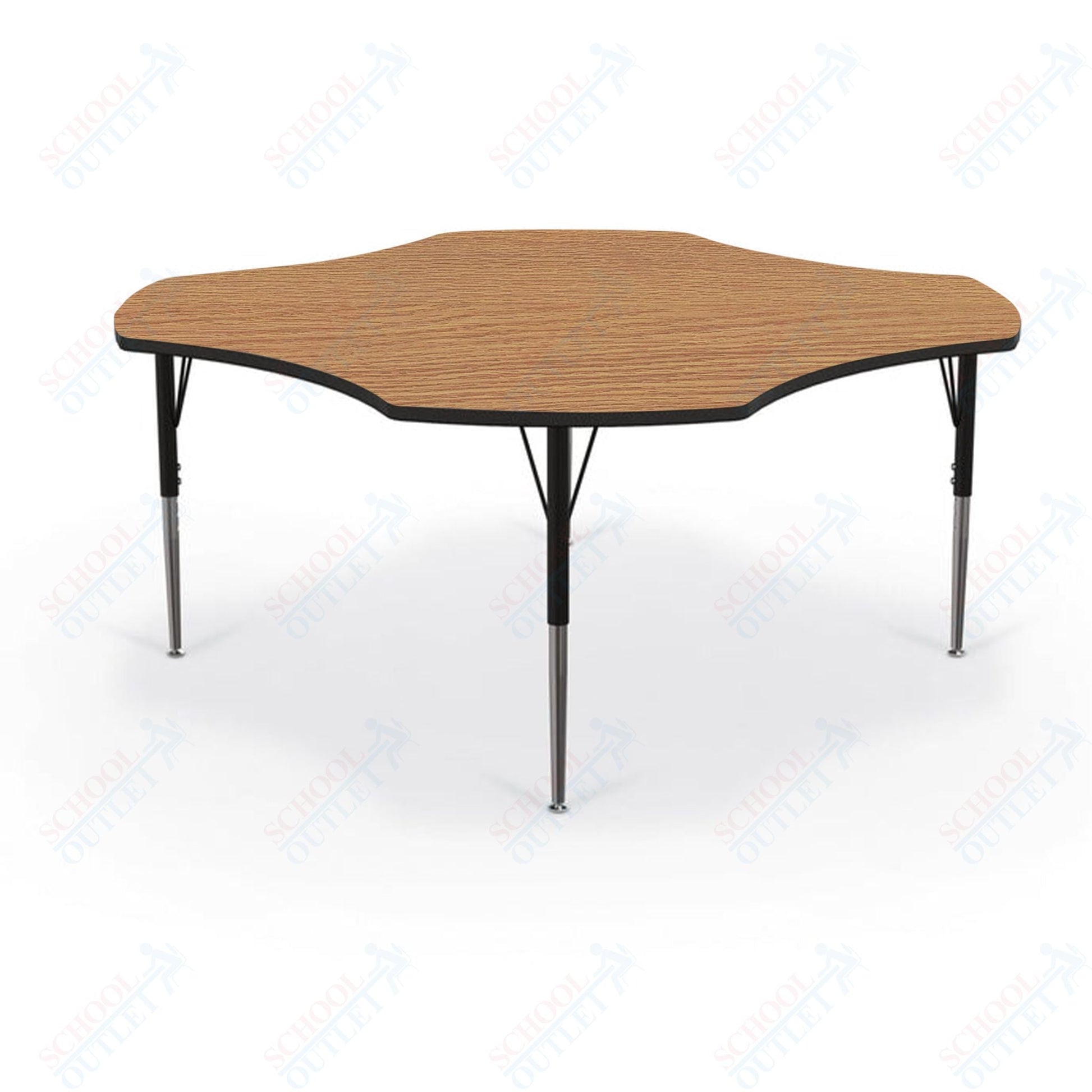 Mooreco Activity Table - 60" Clover - Black Edgeband (Mooreco 90527 - U) - SchoolOutlet