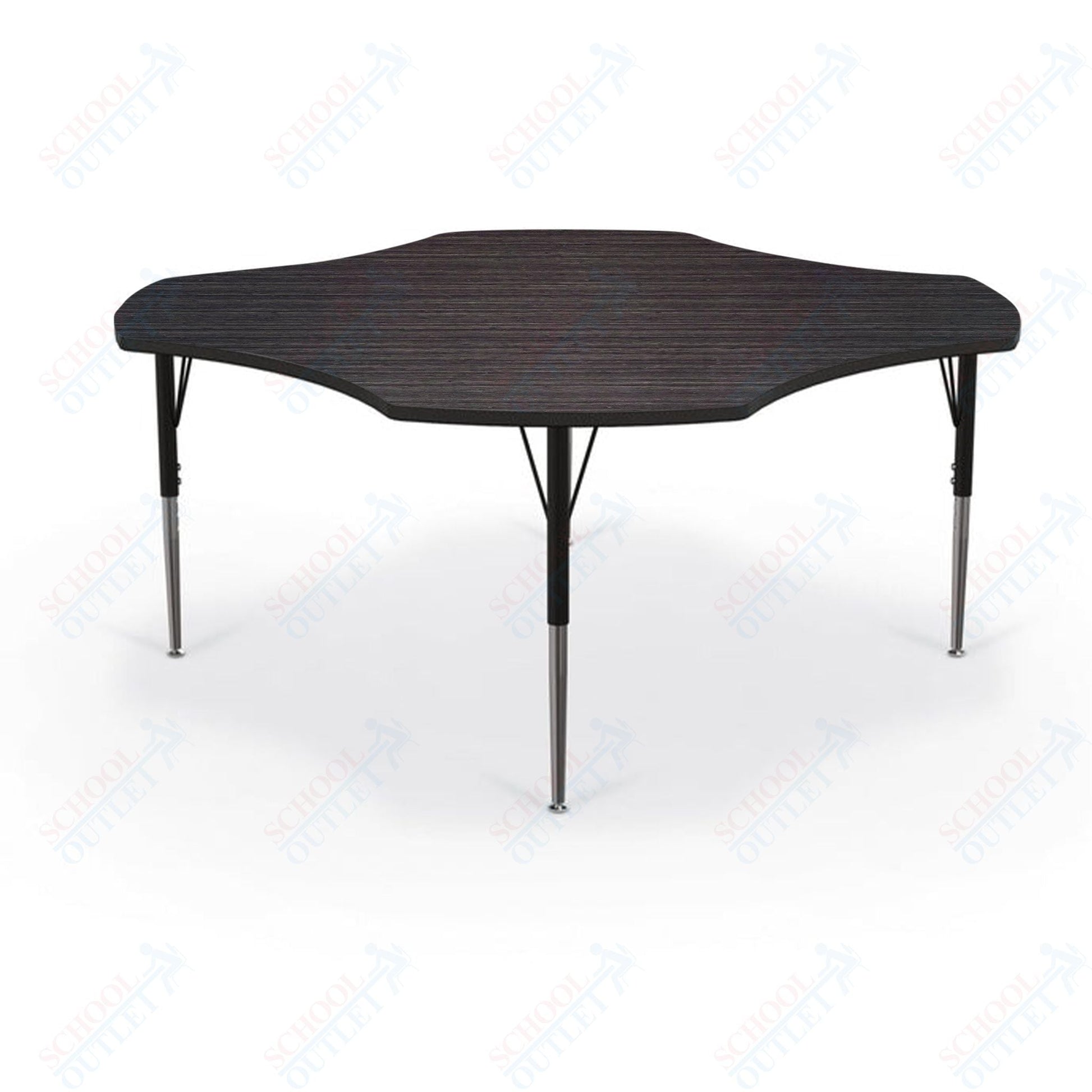 Mooreco Activity Table - 60" Clover - Black Edgeband (Mooreco 90527 - U) - SchoolOutlet