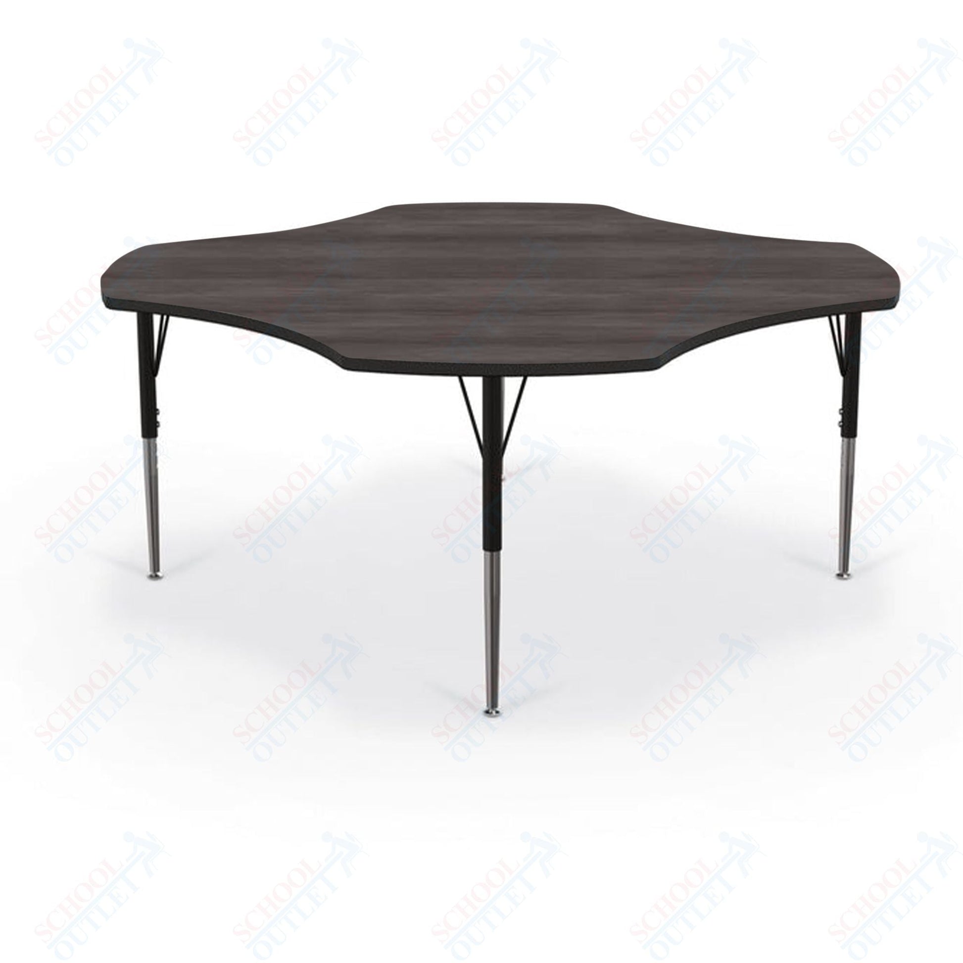 Mooreco Activity Table - 60" Clover - Black Edgeband (Mooreco 90527 - U) - SchoolOutlet