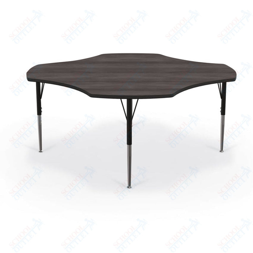 Mooreco Activity Table - 60" Clover - Black Edgeband (Mooreco 90527 - U) - SchoolOutlet