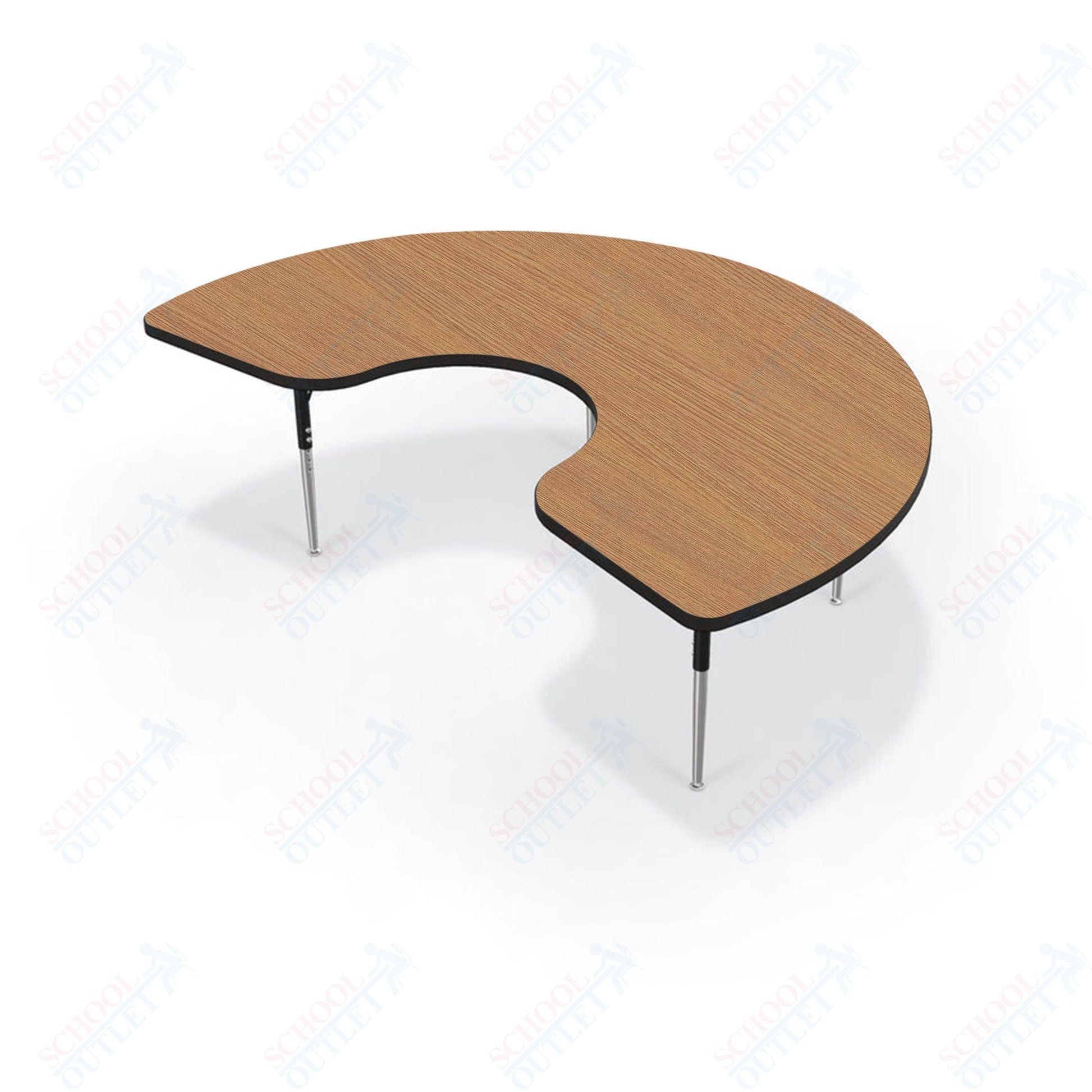 Mooreco Activity Table - 48"D x 72"W - Kidney - Black Edgeband (Mooreco 90527 - V) - SchoolOutlet