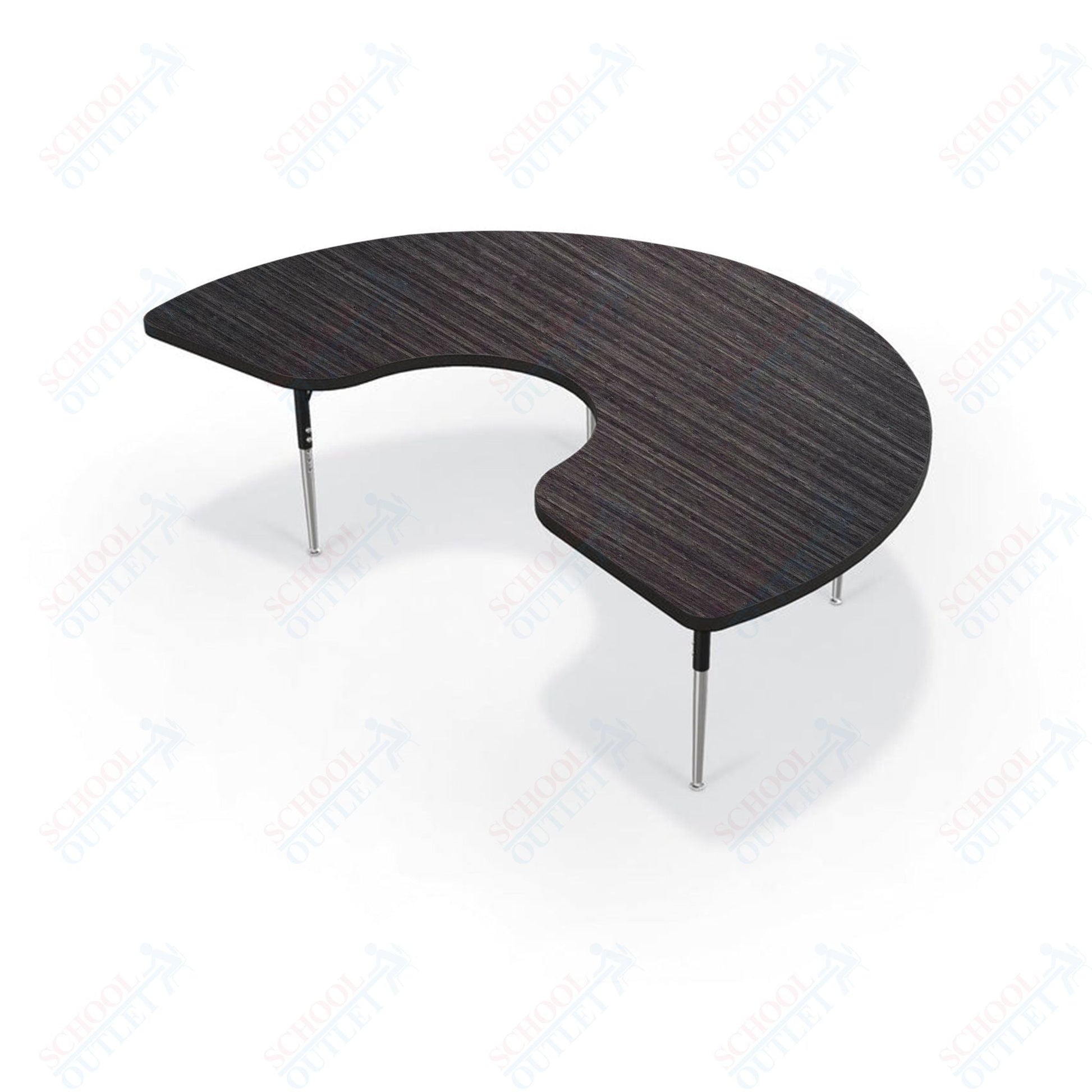 Mooreco Activity Table - 48"D x 72"W - Kidney - Black Edgeband (Mooreco 90527 - V) - SchoolOutlet