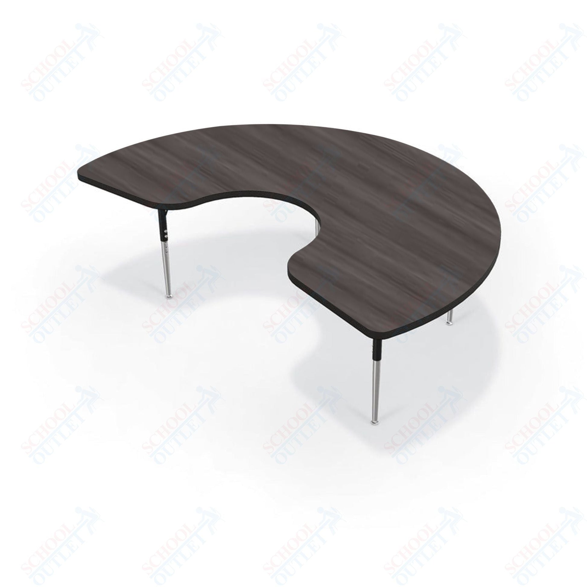 Mooreco Activity Table - 48"D x 72"W - Kidney - Black Edgeband (Mooreco 90527 - V) - SchoolOutlet
