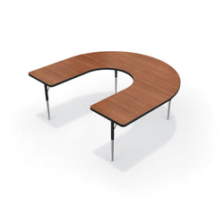 Mooreco Activity Table - 60"D x 66"W - Horseshoe - Black Edgeband (Mooreco 90527-W)