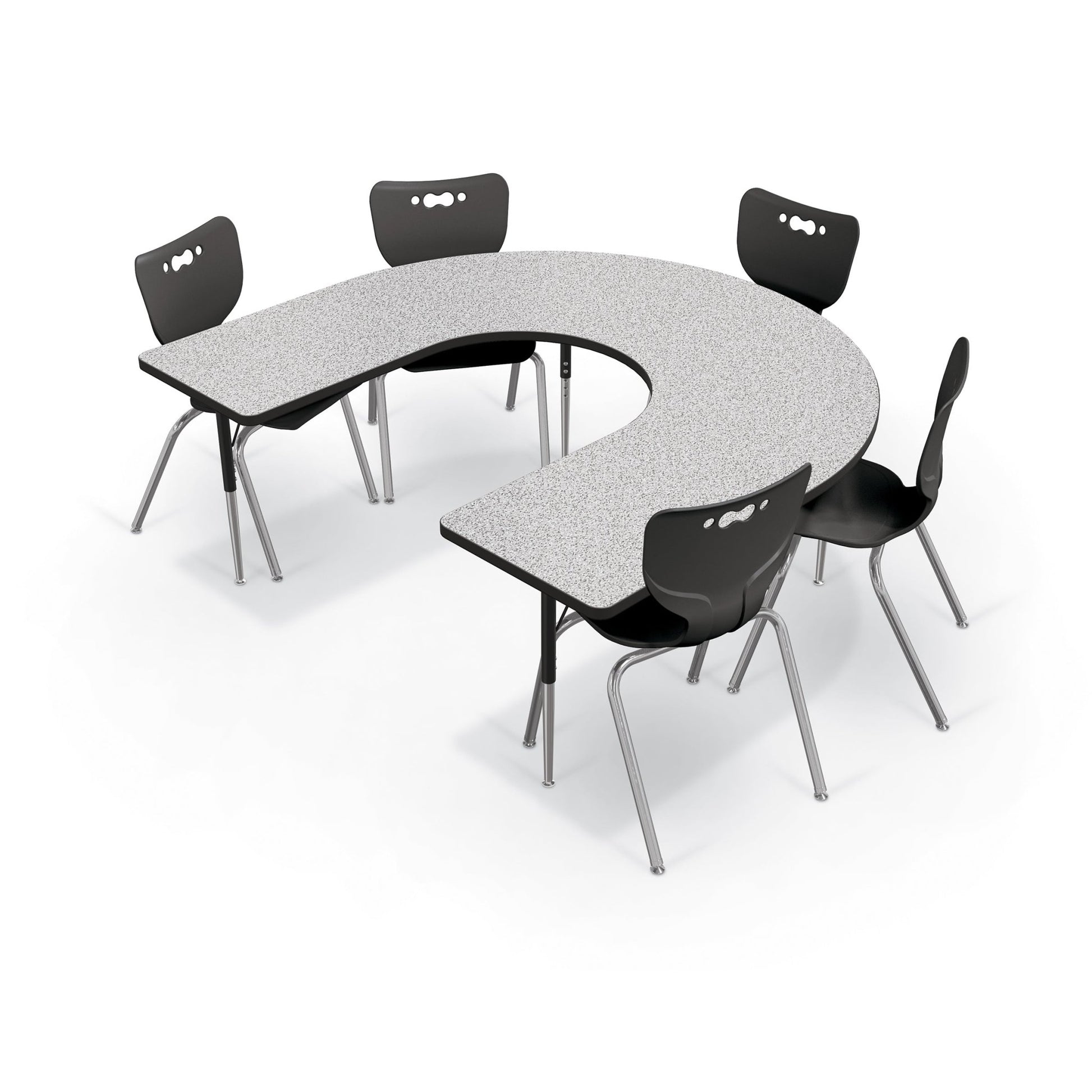 Mooreco Activity Table - 60"D x 66"W - Horseshoe - Black Edgeband (Mooreco 90527-W) - SchoolOutlet
