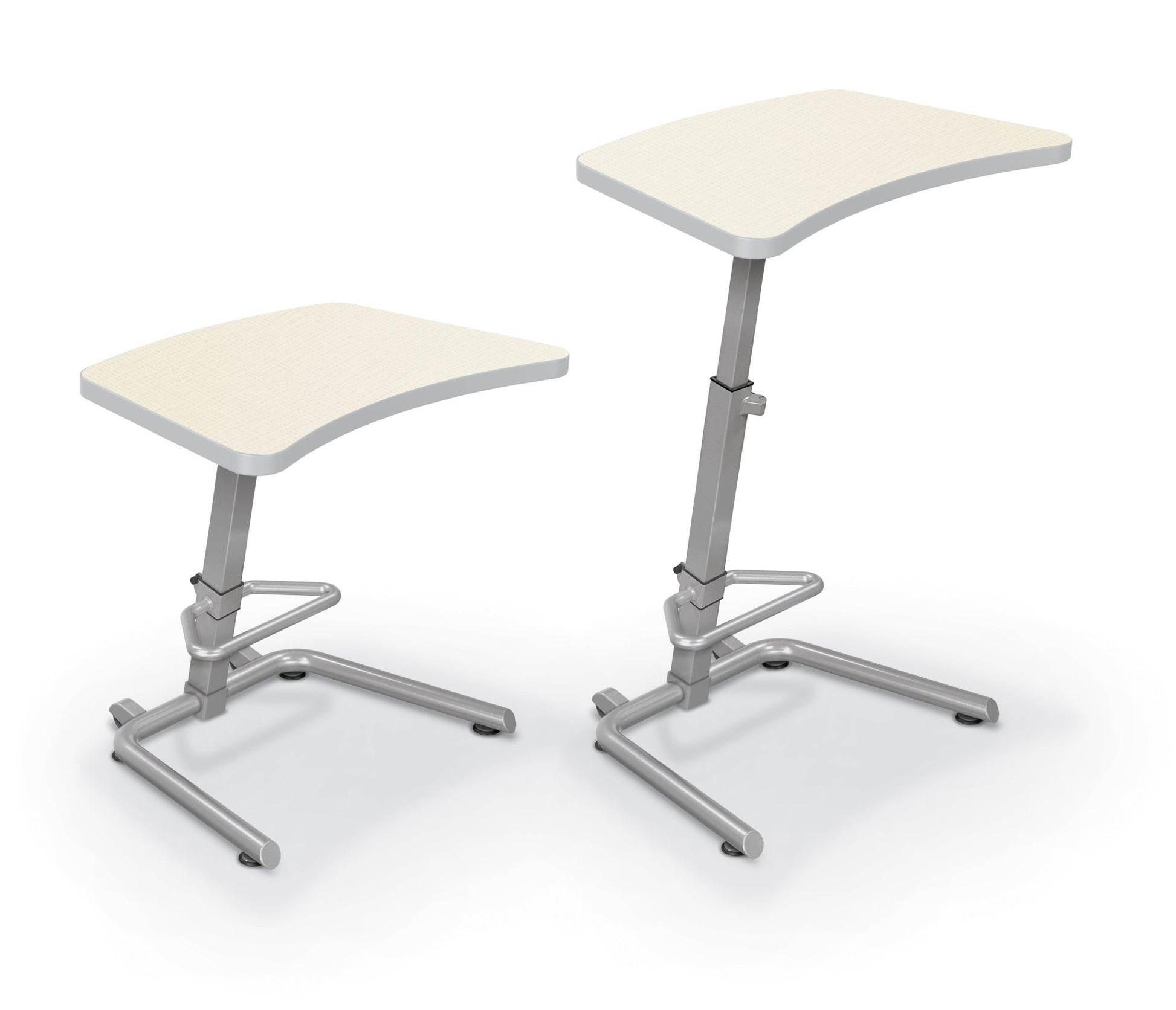 Mooreco Up - Rite Student Desk Curve Top, Adjustable Height, Neutral Weft Top, Platinum Edge (MOR - 90533 - 5875 - PL) - SchoolOutlet