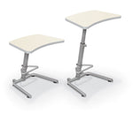 Mooreco Up - Rite Student Desk Curve Top, Adjustable Height, Neutral Weft Top, Platinum Edge (MOR - 90533 - 5875 - PL) - SchoolOutlet