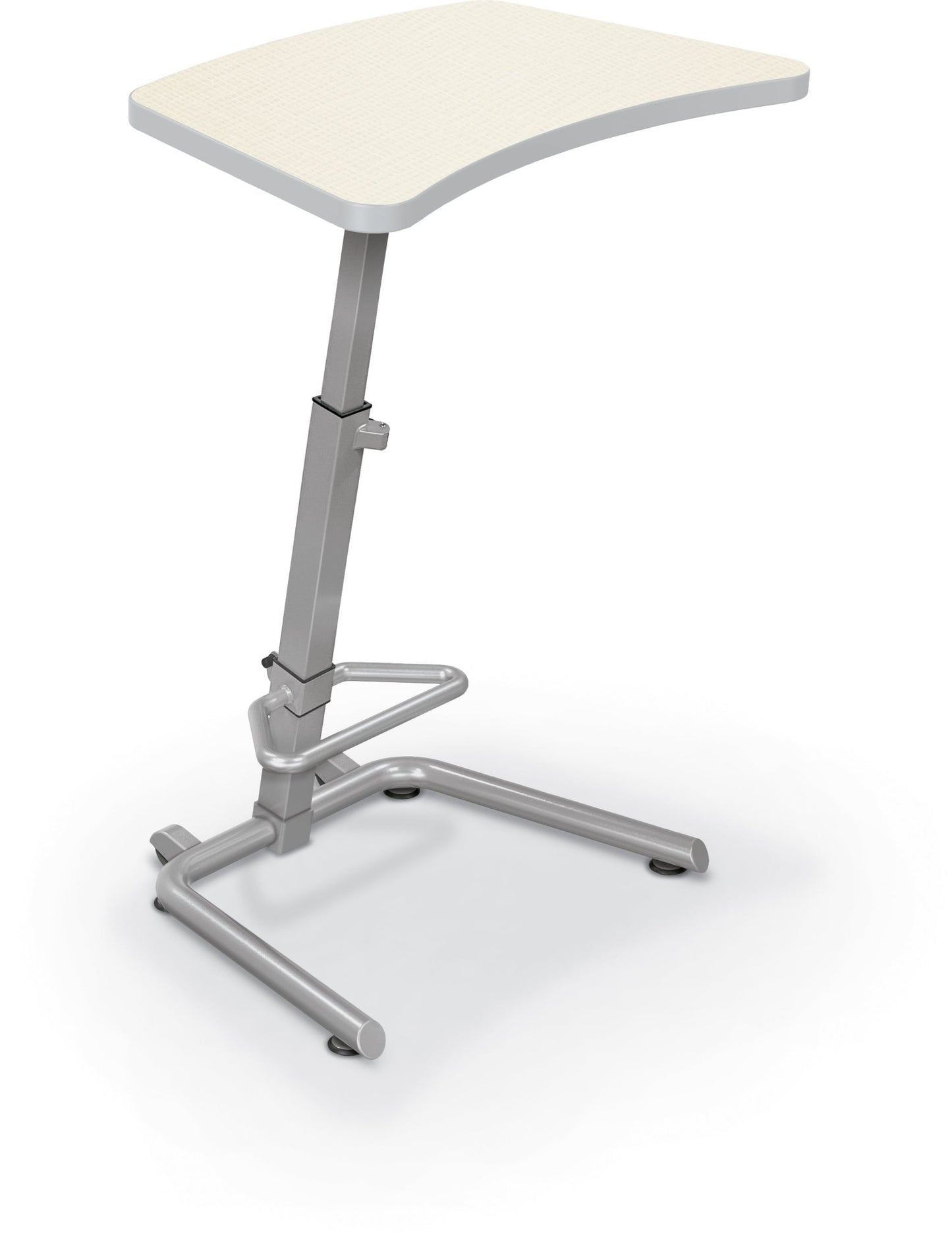 Mooreco Up - Rite Student Desk Curve Top, Adjustable Height, Neutral Weft Top, Platinum Edge (MOR - 90533 - 5875 - PL) - SchoolOutlet