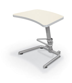 Mooreco Up-Rite Student Desk Curve Top, Adjustable Height, Neutral Weft Top, Platinum Edge (MOR-90533-5875-PL)
