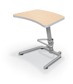 Mooreco Up-Rite Student Desk Curve Top, Adjustable Height, Fusion Maple Top, Platinum Edge (MOR-90533-7909-PL)