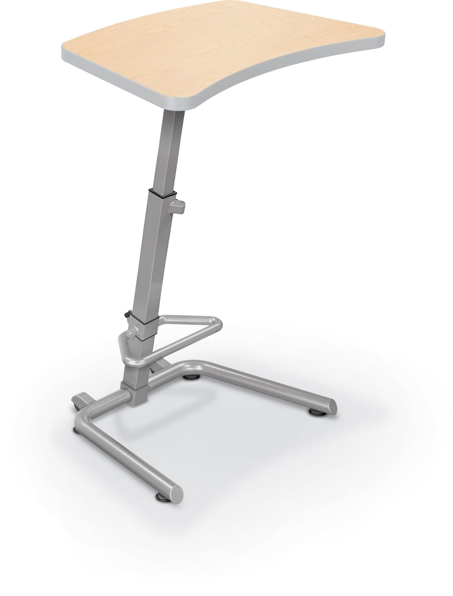 Mooreco Up - Rite Student Desk Curve Top, Adjustable Height, Fusion Maple Top, Platinum Edge (MOR - 90533 - 7909 - PL) - SchoolOutlet