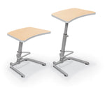 Mooreco Up - Rite Student Desk Curve Top, Adjustable Height, Fusion Maple Top, Platinum Edge (MOR - 90533 - 7909 - PL) - SchoolOutlet