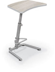 Mooreco Up - Rite Student Desk Curve Top, Adjustable Height, Grey Elm Top, Platinum Edge (MOR - 90533 - 8201 - PL) - SchoolOutlet