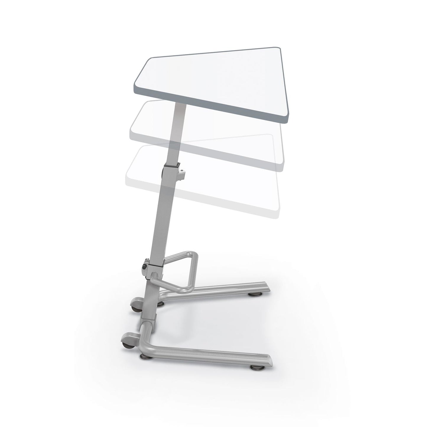 MooreCo Up - Rite Sit - to - Stand Student Desk with Premium Porcelain Steel Dry Erase Desktop (MOR - 90533 - B - PORC - CHAR) - SchoolOutlet