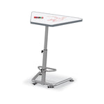 MooreCo Up - Rite Sit - to - Stand Student Desk with Premium Porcelain Steel Dry Erase Desktop (MOR - 90533 - B - PORC - CHAR) - SchoolOutlet