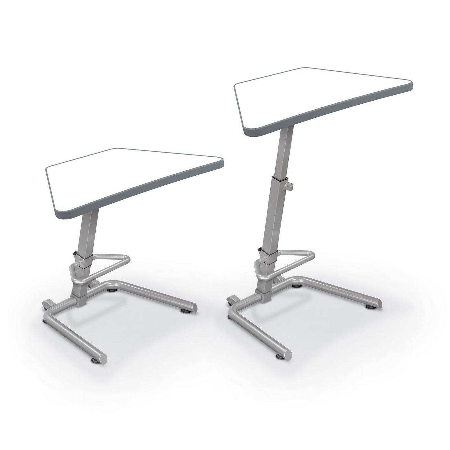 MooreCo Up - Rite Sit - to - Stand Student Desk with Premium Porcelain Steel Dry Erase Desktop (MOR - 90533 - B - PORC - CHAR) - SchoolOutlet