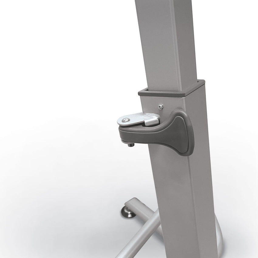 MooreCo Up - Rite Sit - to - Stand Student Desk with Premium Porcelain Steel Dry Erase Desktop (MOR - 90533 - B - PORC - CHAR) - SchoolOutlet