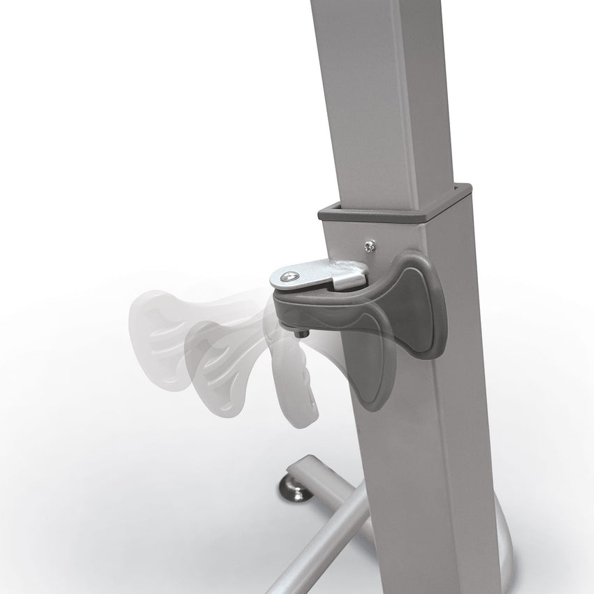 MooreCo Up - Rite Sit - to - Stand Student Desk with Premium Porcelain Steel Dry Erase Desktop (MOR - 90533 - B - PORC - CHAR) - SchoolOutlet