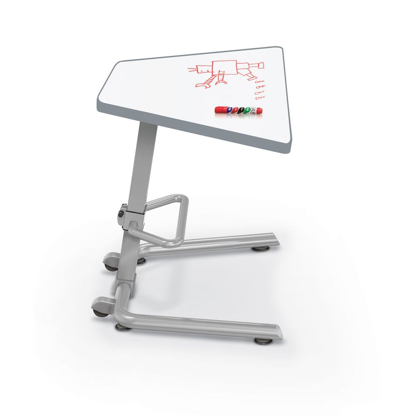 MooreCo Up - Rite Sit - to - Stand Student Desk with Premium Porcelain Steel Dry Erase Desktop (MOR - 90533 - B - PORC - CHAR) - SchoolOutlet