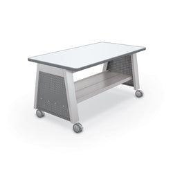 MooreCo Compass Makerspace Table + Porcelain Steel Top (MOR-91694-A-PORC-CHAR)