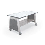 MooreCo Compass Makerspace Table + Porcelain Steel Top (MOR - 91694 - A - PORC - CHAR) - SchoolOutlet